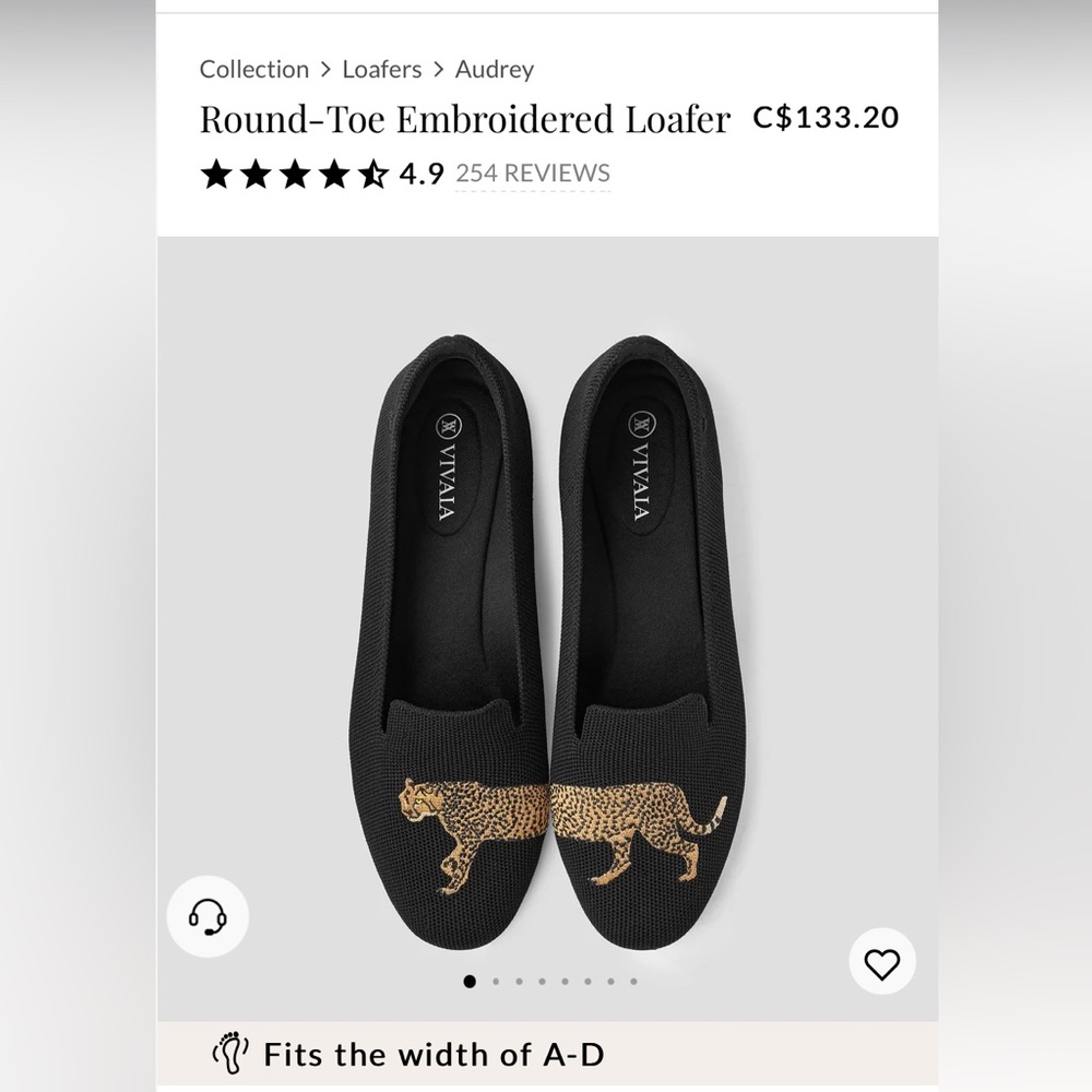 VIVAIA round toe loafers, cheetah. Size 39.5